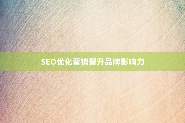 SEO优化营销擢升品牌影响力